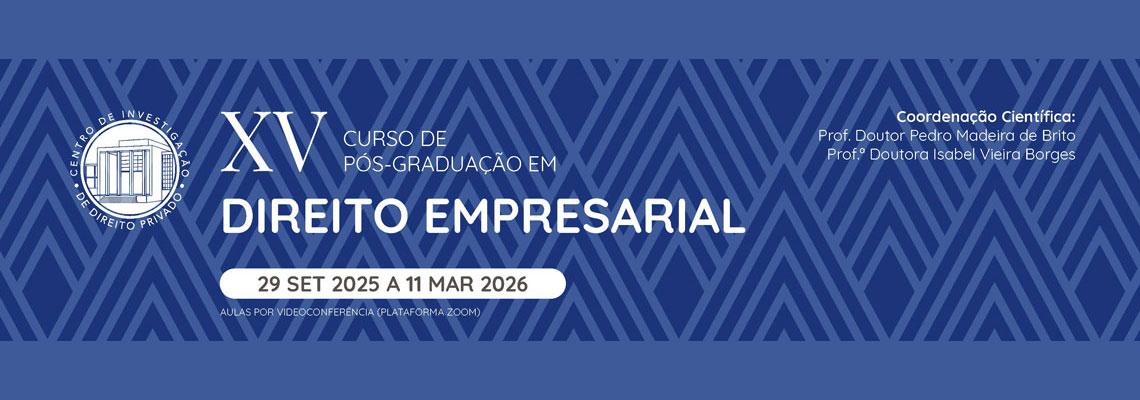 XV Curso de Pós-graduação em Direito Empresarial