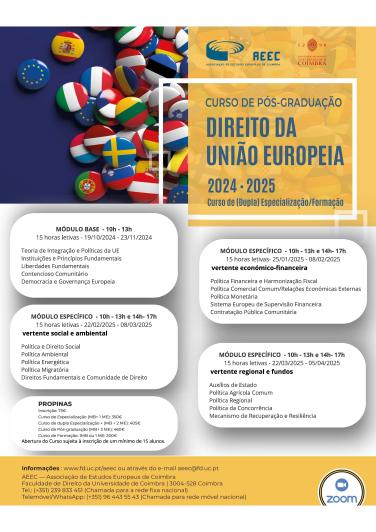 Curso de Pós-Graduação em Direito da União Europeia | Curso de Formação e de Especialização