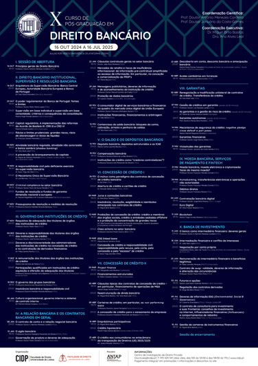 X Curso de Pós-Graduação em Direito Bancário