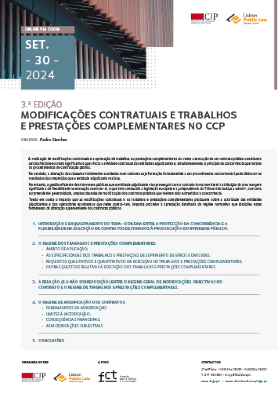 Modificações Contratuais e Trabalhos e Prestações Complementares no CCP - 3a Edição
