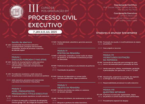 Divulgacao III curso de pós graduação em processo civil executivo