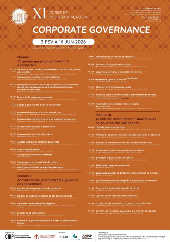 XI Curso de Pós-Graduação em Corporate Governance