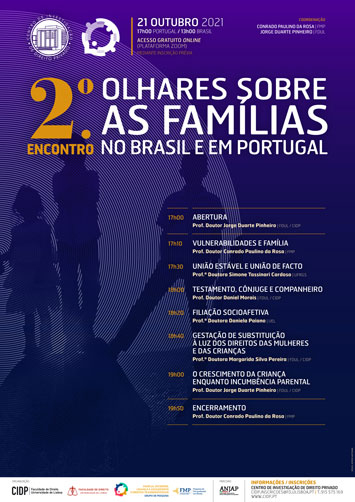 2.º Encontro «Olhares sobre as famílias no Brasil e em Portugal»