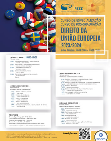Curso de Pós-Graduação - (Dupla) Especialização - Formação em Direito da União Europeia
