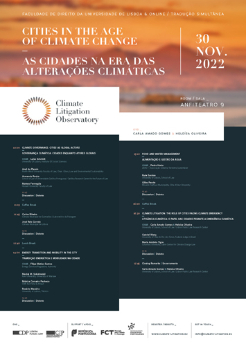 Conferência Internacional Cities in the age of climate change - As cidades na era das alterações climáticas