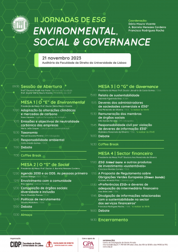 II Jornadas ee ESG - Environmental, Social & Governance
