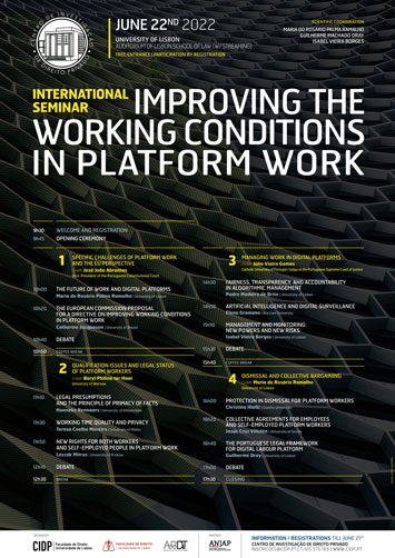 International Seminar – Improving the Working Conditions in Platform Work