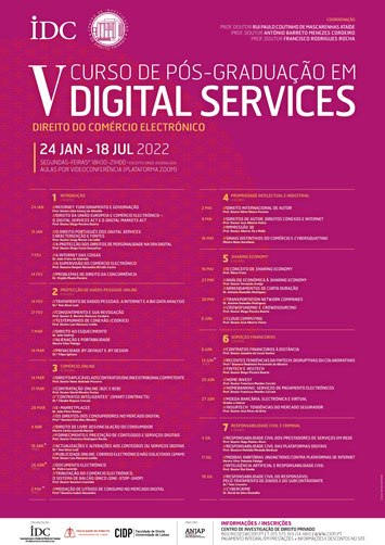 V Curso de Pós Graduação em Digital Services – Direito do Comércio Eletrónico